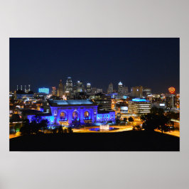 Union Station i blått, Kansas City (19x10) Poster