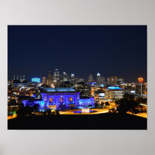 Union Station in Blue, Kansas City (16 x 12) Poster