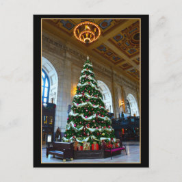 Union Station Julgran, Kansas City Missouri Helg Vykort