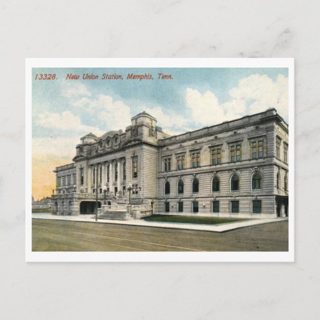 Union Station, Memphis Vintage Vykort (Framsida)