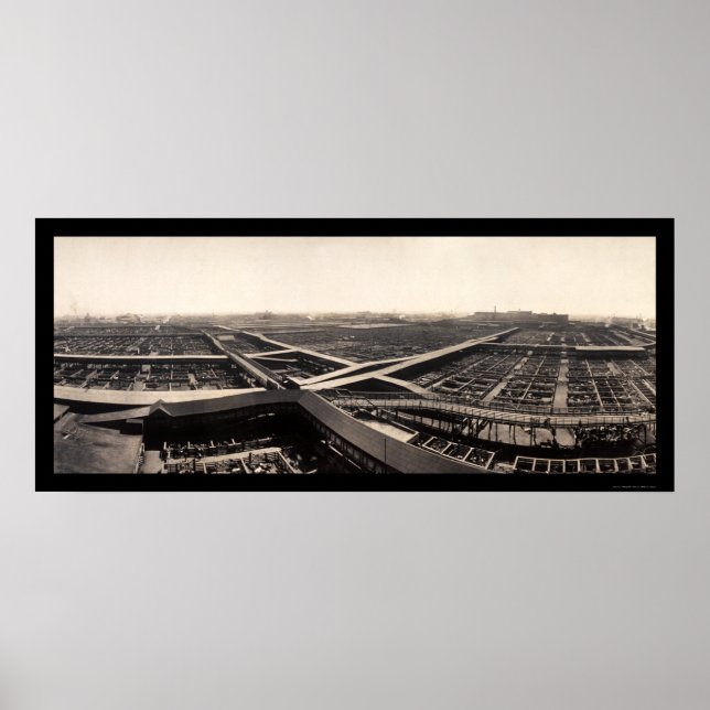Union Stockyards Photo 1907 Poster (Framsidan)