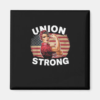 Union Strong - Labour Day Messy Bun USA flagga Magnet