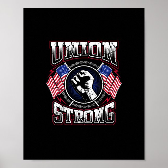 Union Strong Pro - Union Worker Labour Protest Poster (Framsidan)