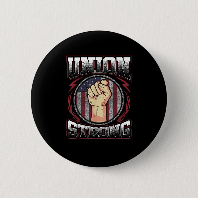 Union Strong - Union Worker Labour Day Knapp (Framsida)