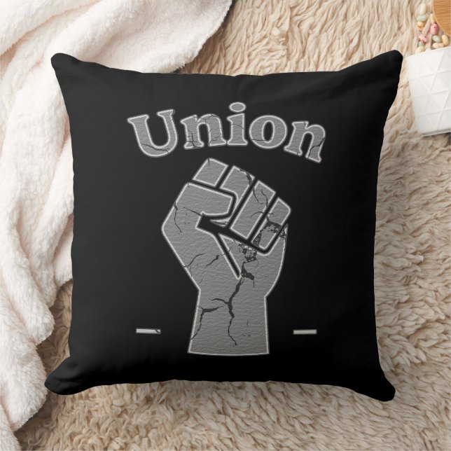 Union Strong Worker Fist Minimal Design Kudde (Filt)