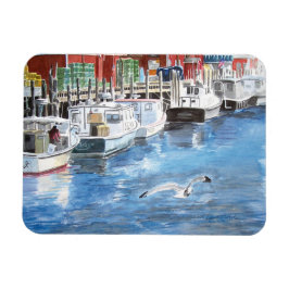 Union Wharf Portland, Maine Watercolor Magnet
