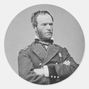 Unionens armégeneral William Tecumseh Sherman Runt Klistermärke