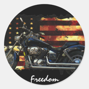 Unionens Flagga, Stars och stripes, Motorcykel Runt Klistermärke