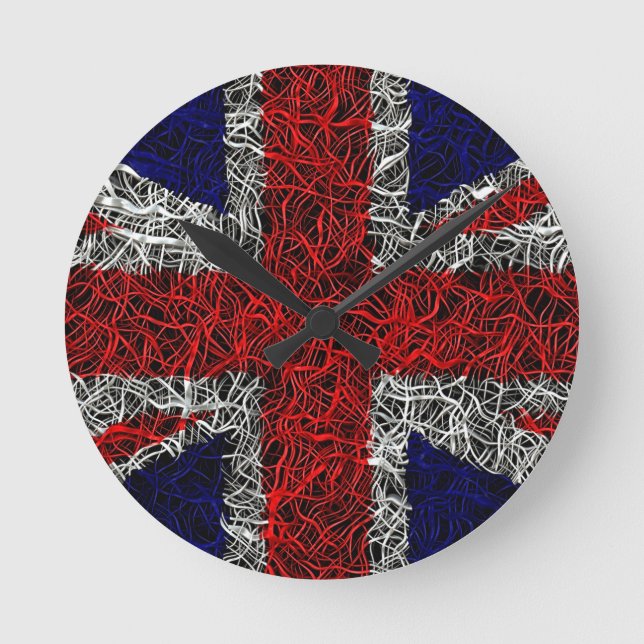 Unionens jack flagga uk patriotic rund klocka (Framsida)