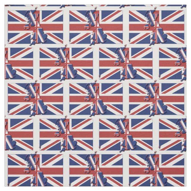 UNIONENS JACK UK FLAGGA Karta-kontur Tyg (Provkarta)