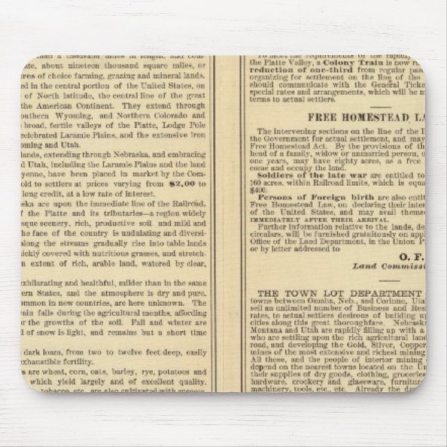 Unionens järnvägar och Centralasien Linjer Musmatta (Framsidan)