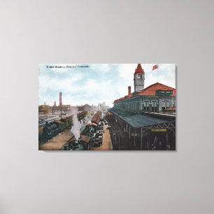 Unionens järnvägs syn på Station Canvastryck