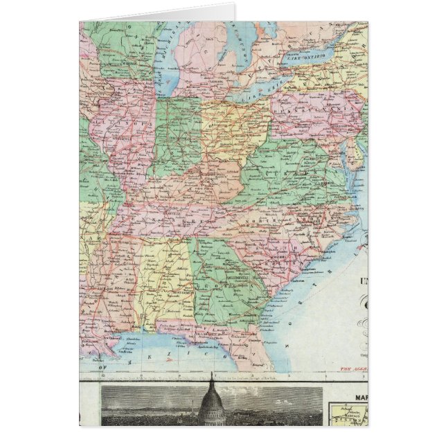 Unionens militära diagram hälsningskort (Framsidan)