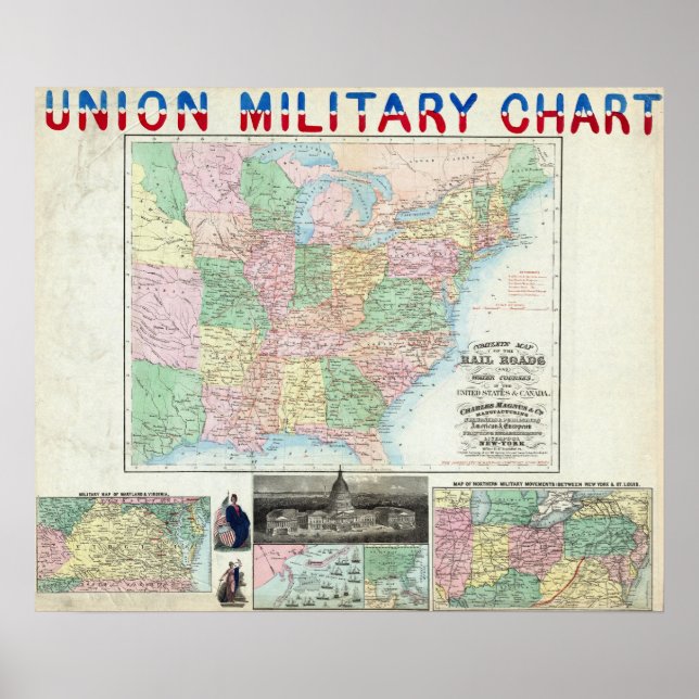 Unionens militära diagram poster (Framsidan)