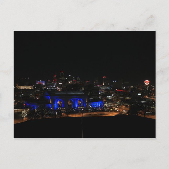 Unionens Station vid Natten #2 Vykort (Framsida)