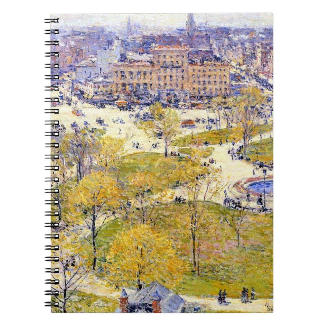 Unionens torg i Vår av Frederick Childe Hassam Anteckningsbok (Framsidan)