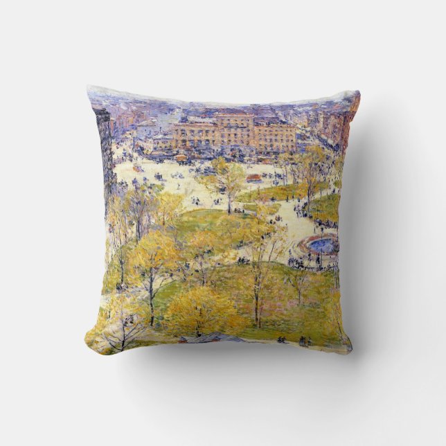 Unionens torg i Vår av Frederick Childe Hassam Kudde (Framsida)