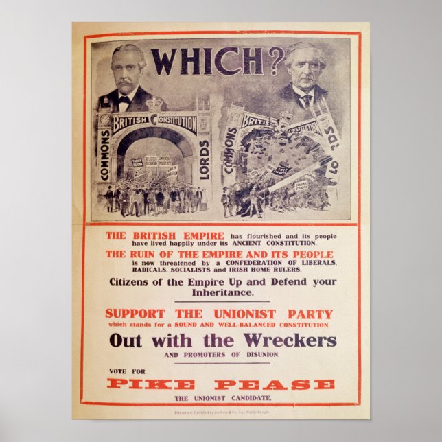 Unionist Party Poster för British General (Framsidan)