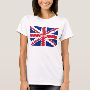 UnionJack krullning, riktig britt Tee Shirt