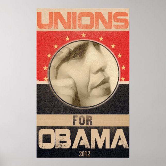 Unions for Obama 2012 Grunge Poster (Framsidan)