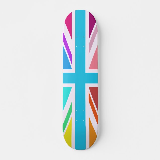 Unionsdesign för Flagga/Jack - flerfärgad Skateboard Bräda 19,5 Cm (Framsida)