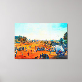 Unionsfångar vid Salisbury Baseball Game NC 1863 Canvastryck