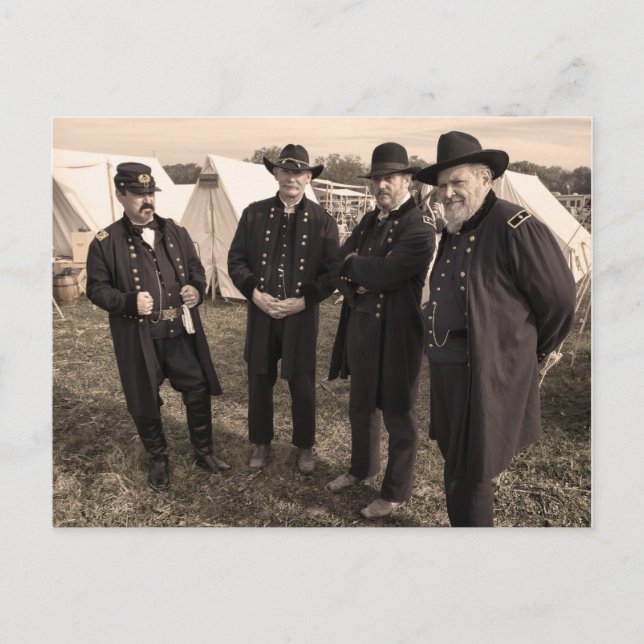 Unionsgeneraler för vykort för civil Krig (Framsida)