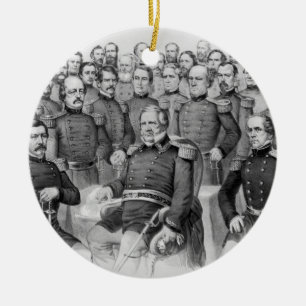 Unionsgeneraler i Krig Julgransprydnad Keramik