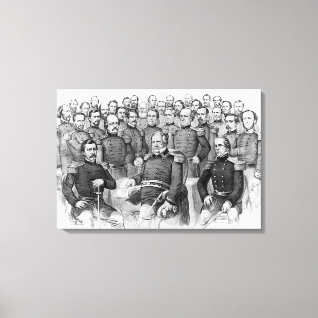 "Unionsgeneraler vid CivilKrig", omslaget arbetsyt Canvastryck (Framsida)