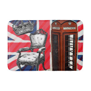 Unionsjacken krona i London, telefonkiosk Badrumsmatta