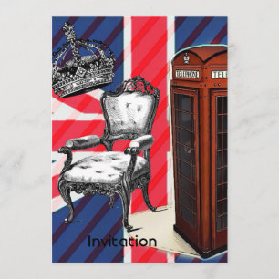 Unionsjacken krona i London, telefonkiosk Inbjudningar