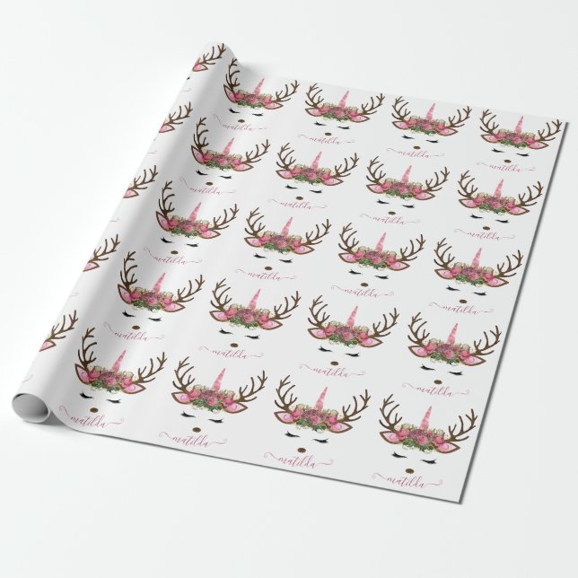 Unionsmajs i Elegant under julgranen ro glitter Presentpapper (Utrullad)