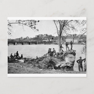 Unionssoldater som vaktade floden Potomac 1861 Vykort