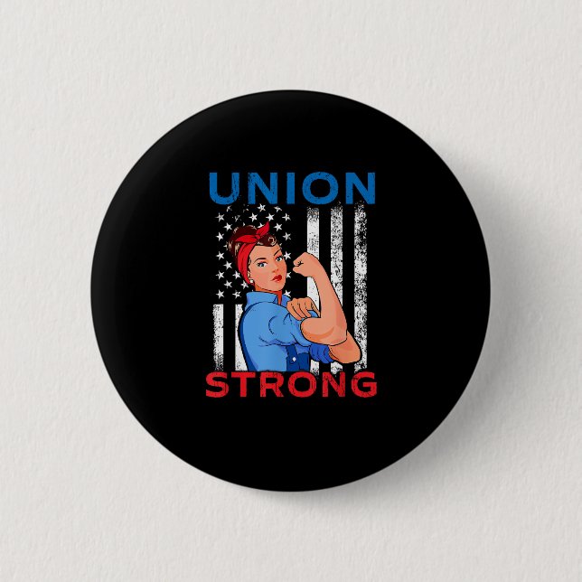 Unionsstark - arbetsdagen skickad unionsarbetare knapp (Framsida)