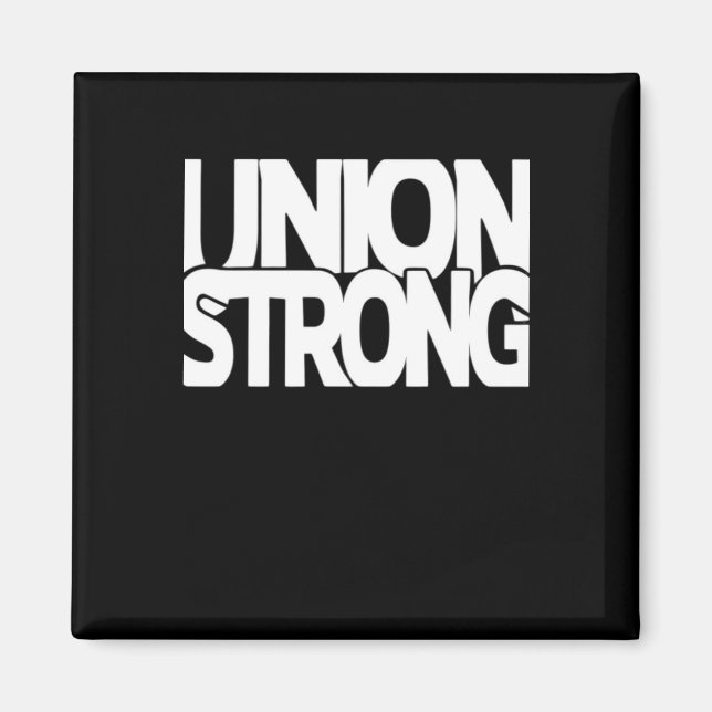Unionsstark - vit text Classic Magnet (Framsidan)