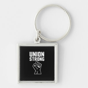 Unionsstolt Union Stark Solidarity Support vår UN Fyrkantig Silverfärgad Nyckelring