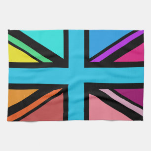 Unionsuttag/Flagga flerfärgad+svart design Kökshandduk