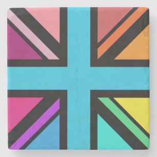 Unionsuttag/Flagga flerfärgad+svart design Stenunderlägg