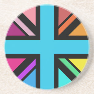 Unionsuttag/Flagga flerfärgad+svart design Underlägg