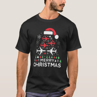 Unique Airplane Christmasree Design for Aviation E T Shirt