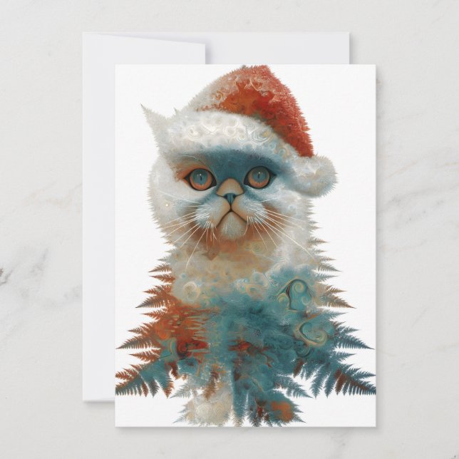 Unique and Unusual Christmas Cards Abstract Cats Julkort (Framsida)