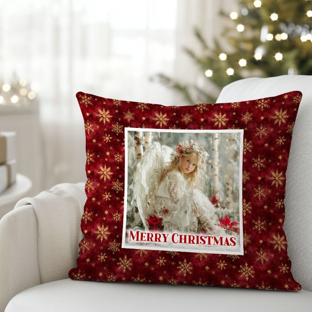 Unique Angel Red Gold Custom Name Best Christmas  Kudde (Unique Angel Red Gold Custom Name Best Christmas Pillow

)