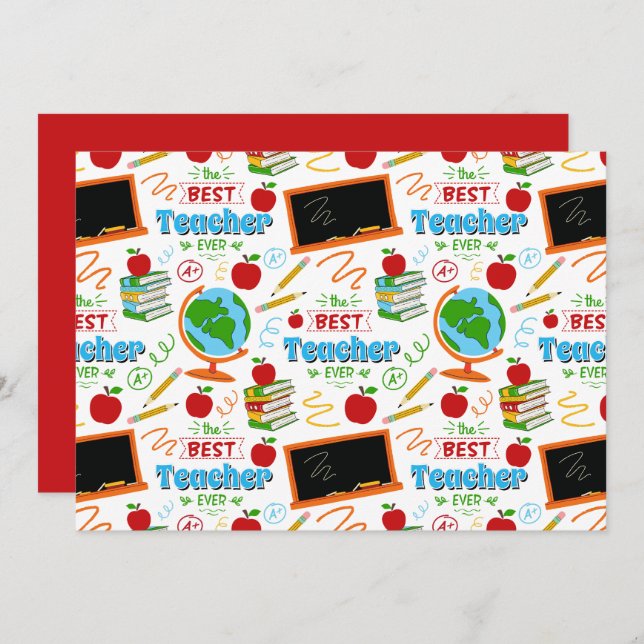 Unique Best Teacher Note Card Anteckningskort (Fram/baksida)