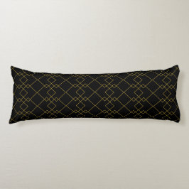 Unique Black Body Pillow Featuring Gold Box Design Kroppskudde