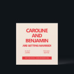 Unique Bold Red Text Modern Minimalist Wedding  Inbjudningar<br><div class="desc">Announce your special day in style with this modern and minimalist wedding invitation. Featuring bold, red typography on a soft, neutral background, this design keeps it simple while making a strong statement. Perfect for couples planning a contemporary wedding, this invitation exudes sophistication with its clean lines and straightforward layout. Whether...</div>