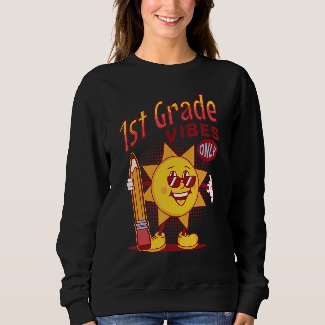 Unique Boys 1st Grade Vibes Only Back To School Ki T Shirt (Framsida)
