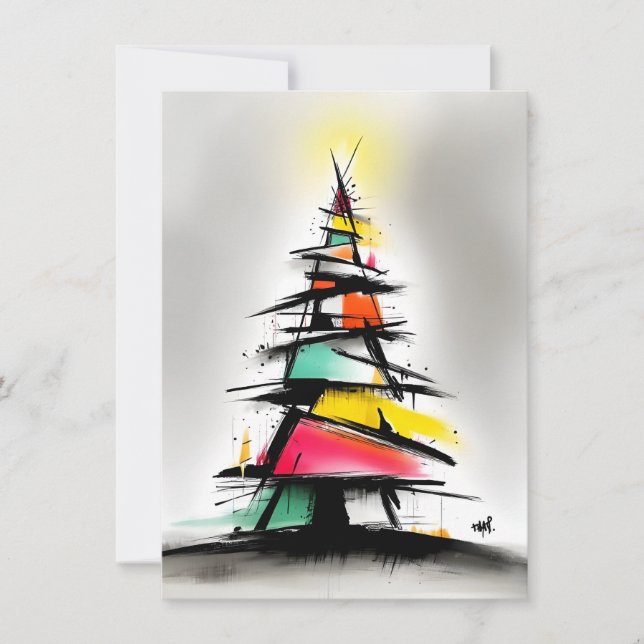 Unique Bright and Funky Christmas Cards Julkort (Framsida)