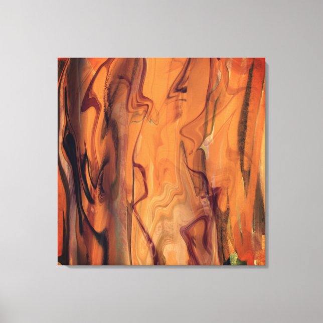 Unique Brown Abstract Marble Liquefied Wall Art Canvastryck (Framsida)
