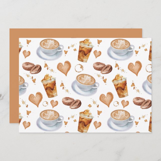Unique Cappuccino Note Card Anteckningskort (Fram/baksida)