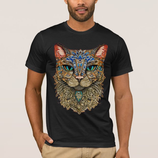 Unique Cat Mandala T-Shirt for Cat Lovers! (Framsida)